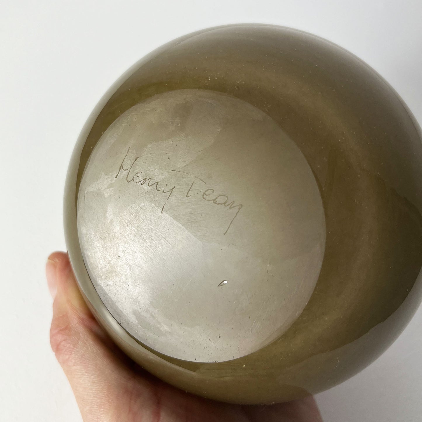 Vase, Hand Blown Glass By Henry Dean 1970/80