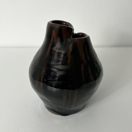 Vase, Slipware two funnel organic style.