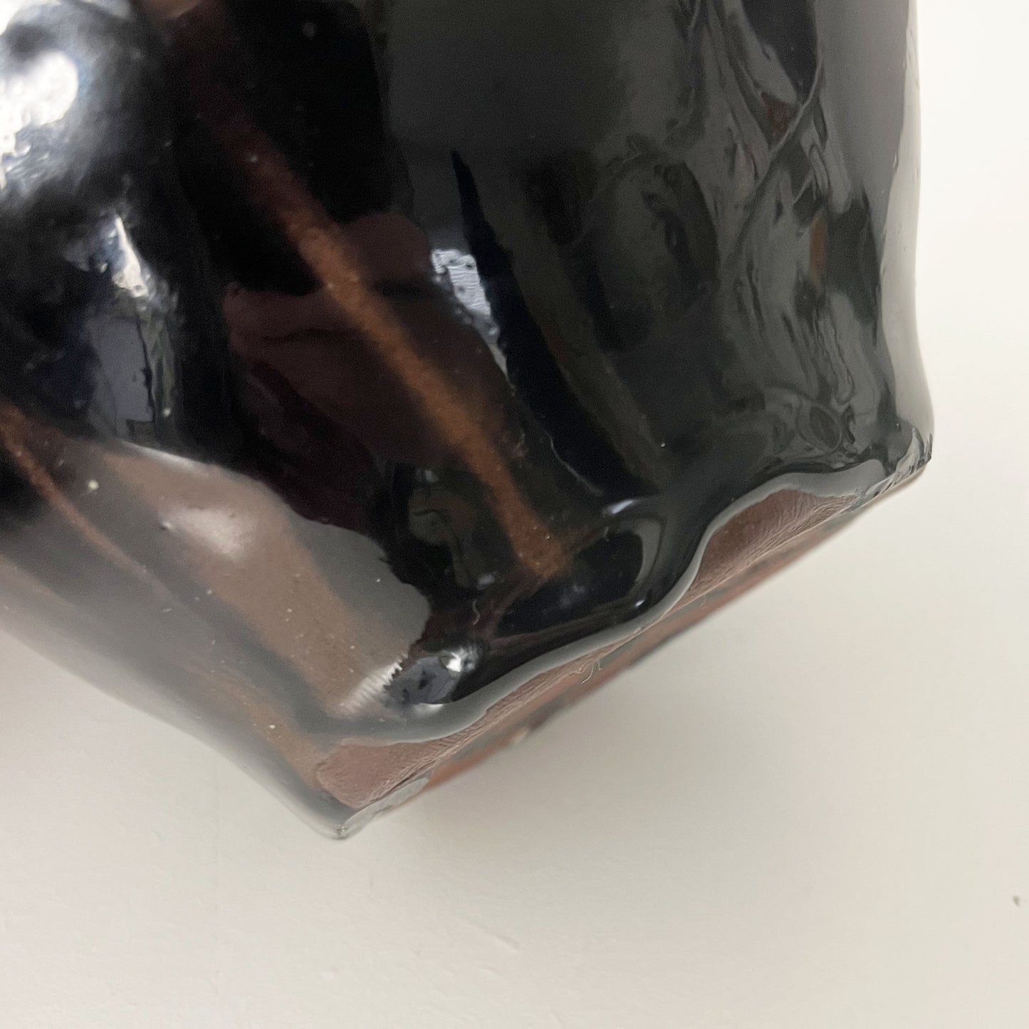 Vase, Slipware two funnel organic style.